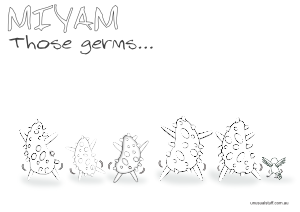 Miyam -Bottom Wiggling Germs Colouring Page